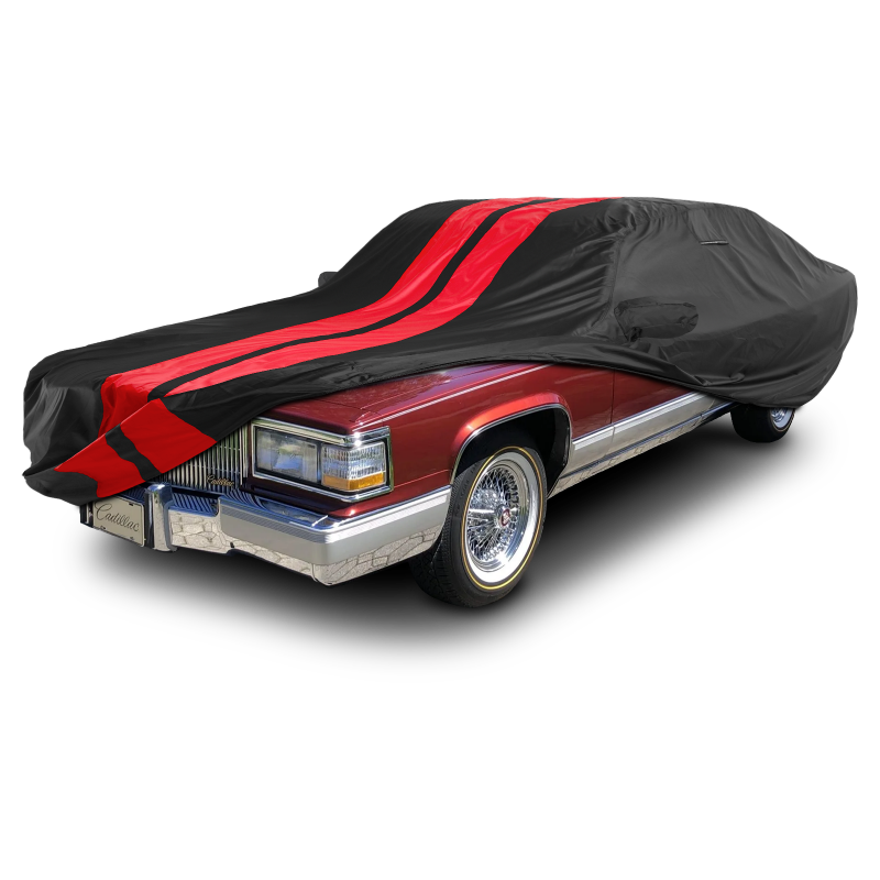 Cadillac Brougham 1985-1992 Black Red Pro Series Car Cover