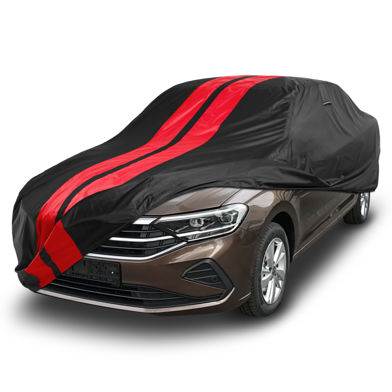 Volkswagen Polo 2003-2020 Black Red Pro Series Car Cover