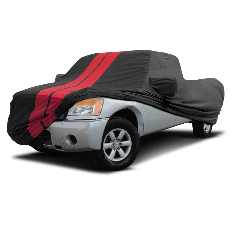 Nissan Titan Black Red Pro Series Truck Cover