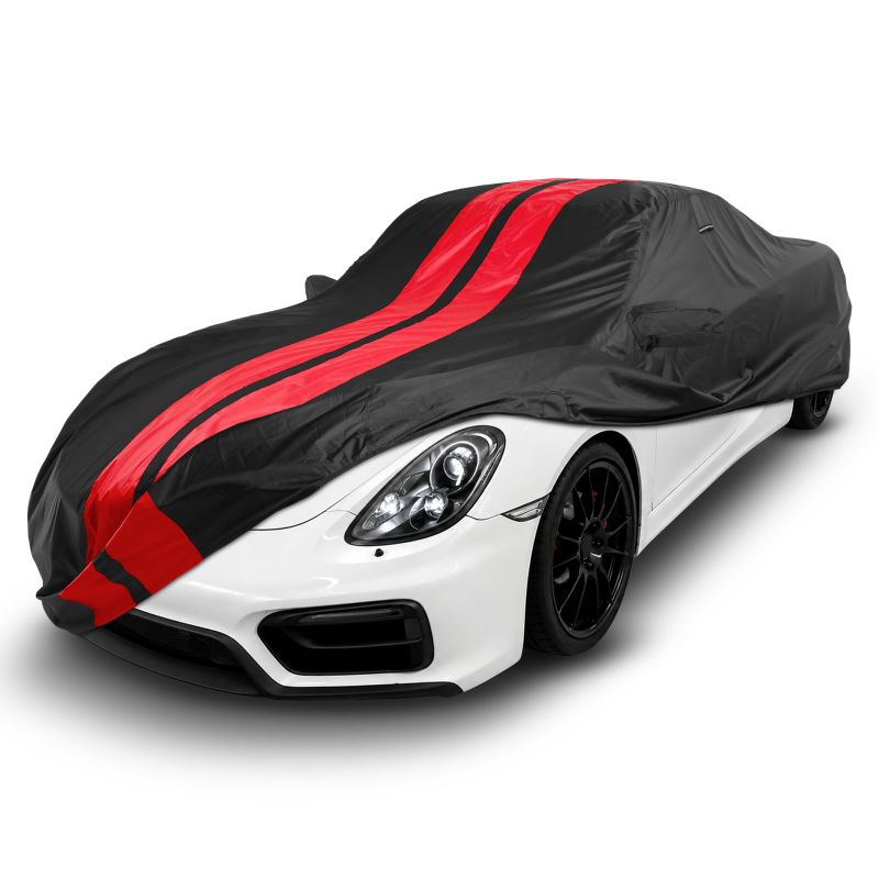 Porsche Cayman 2006-2016 Black Red Pro Series Car Cover