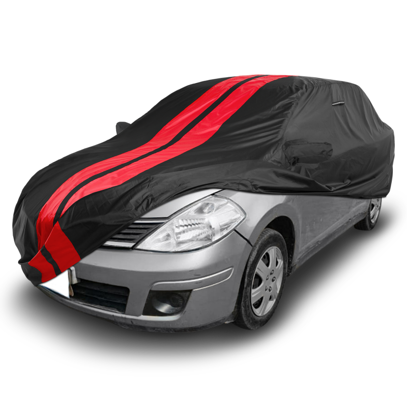 Nissan Versa 2007-2025 Black Red Pro Series Car Cover