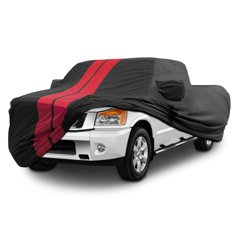 Nissan Titan Black Red Pro Series Truck Cover