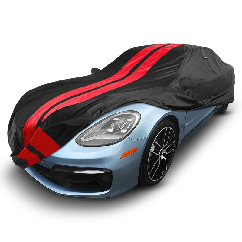 Porsche Panamera 2010-2026 Black Red Pro Series Car Cover