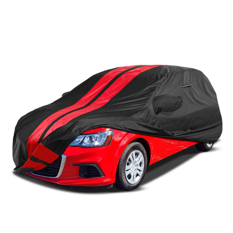 Chevrolet Sonic 2012-2021 Black Red Pro Series Car Cover