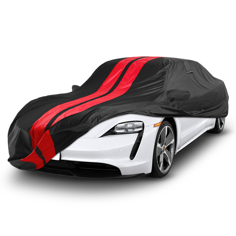 Porsche Taycan 2020-2026 Black Red Pro Series Car Cover